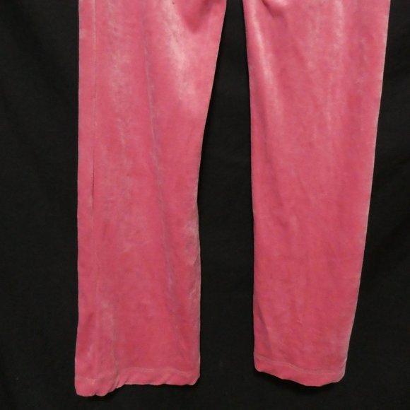 BCBG MAX AZRIA | large | Y2K Extremely Soft Pink Velour Pants | Sequin Letters - Picture 14 of 16
